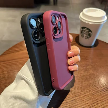 "Luxury Matte Silicone iPhone Case Shockproof Bumper Cover"