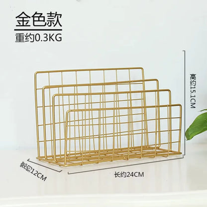 "Nordic Metal Wall-Mounted Magazine & Newspaper Display Rack"