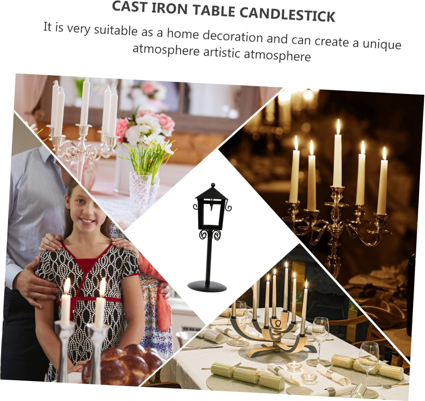 Hollow Candlestick Christmas Décor | Iron Candle Holder