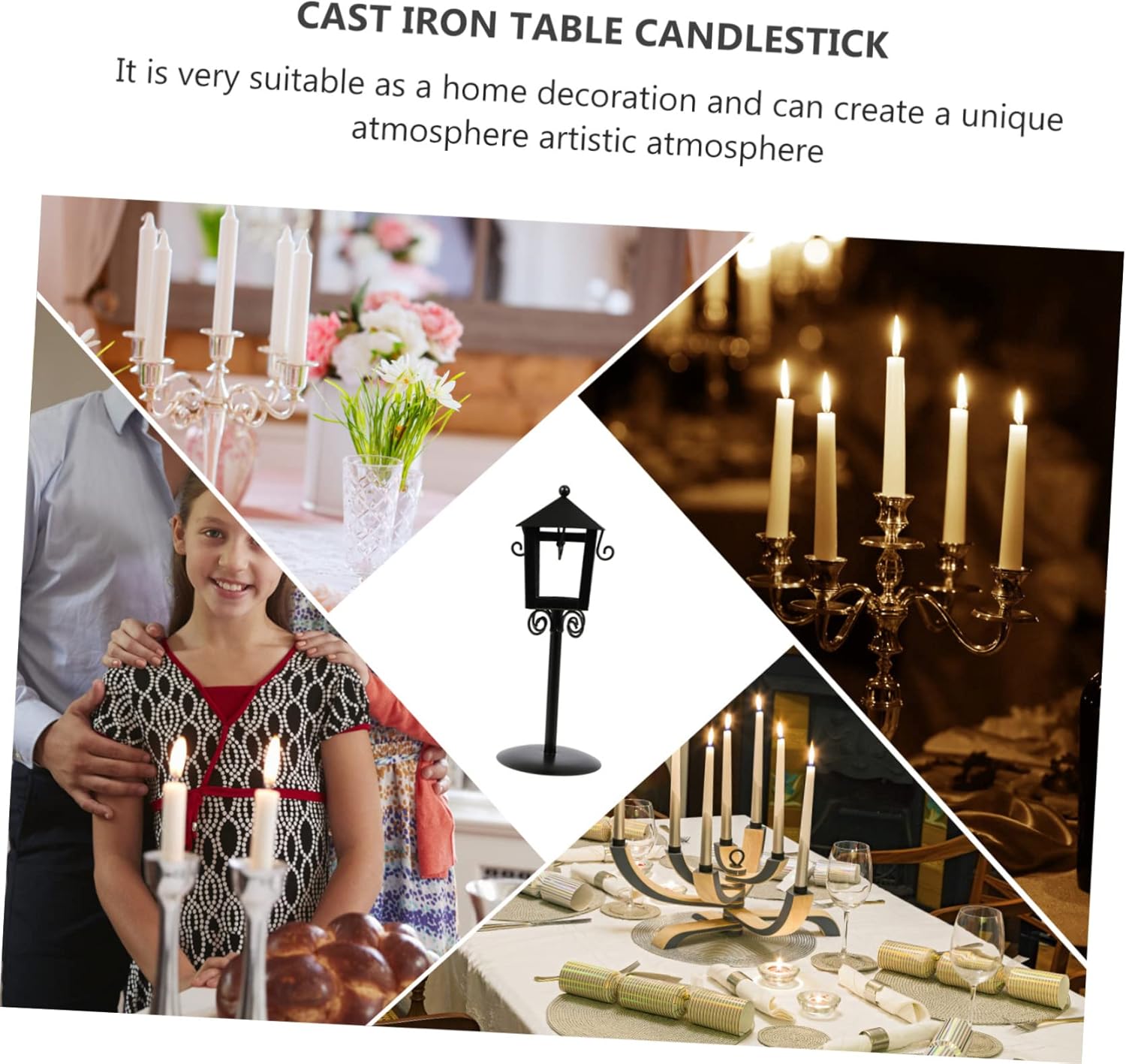 Hollow Candlestick Christmas Décor | Iron Candle Holder