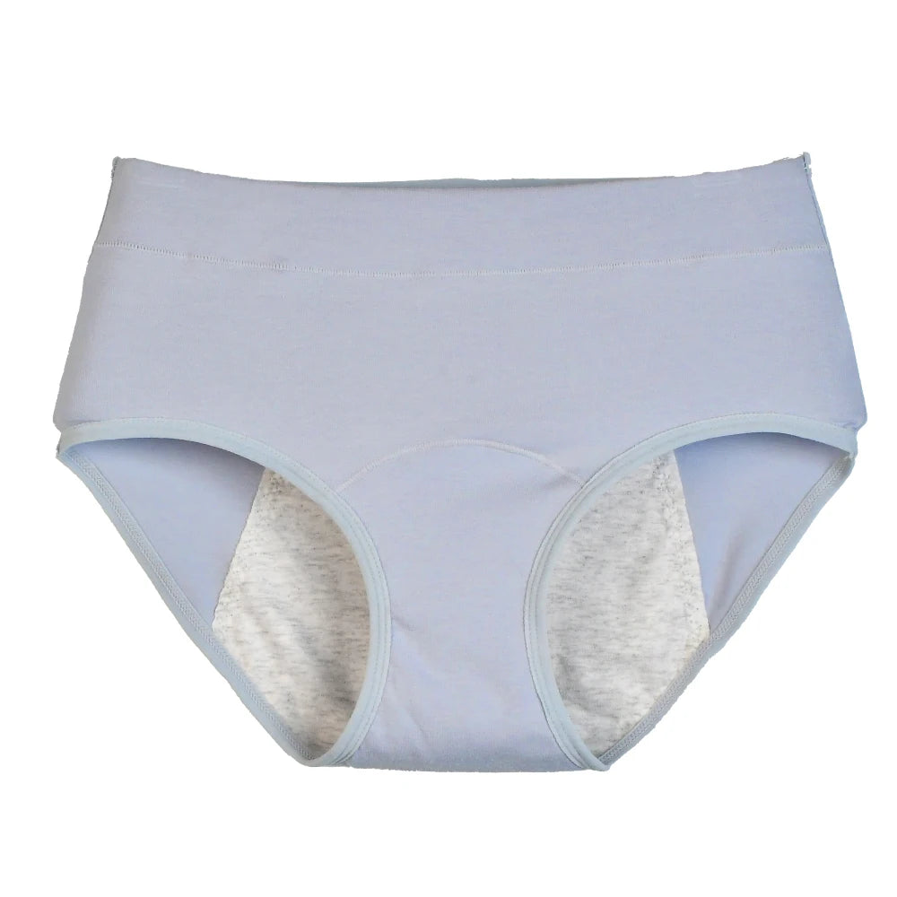 Women's Cotton Menstrual Underwear – Leakproof Medium-Waist Period Panties, Plus Sizes XL-6XL