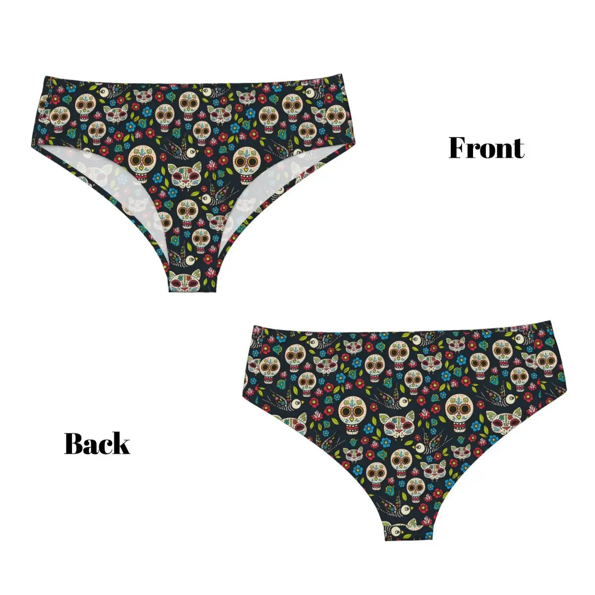 Custom Womens Day Of The Dead Gothic Panties Underwear Female Stretch Mexican Sugar Skull Briefs Underpants