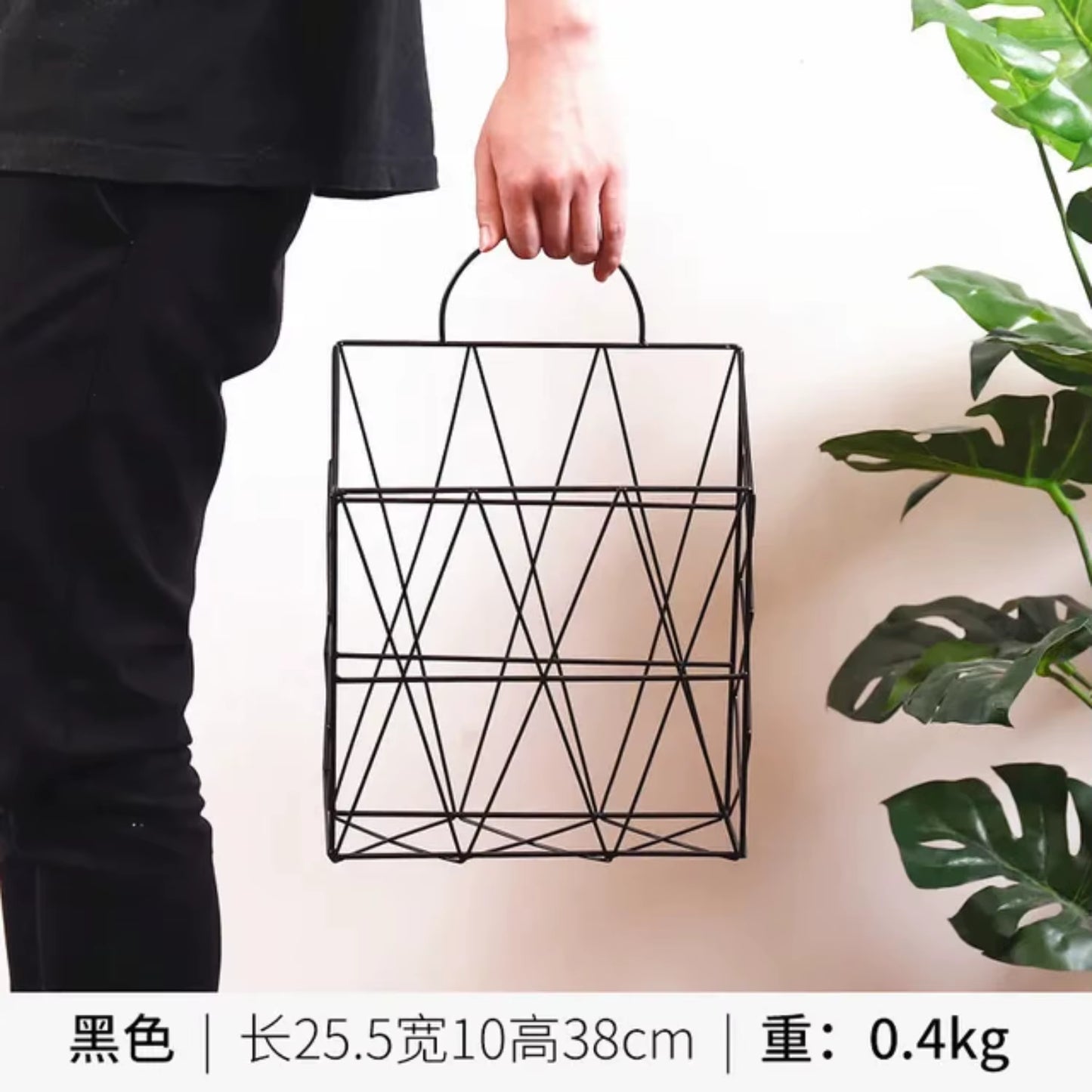 "Nordic Metal Wall-Mounted Magazine & Newspaper Display Rack"
