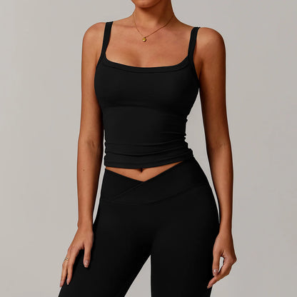 Brushed Vest Fitness Clothing Bra Women Cloudy High Intensity Sports Underwear Sling Gym Workout Breathable Back Yoga Tank Top