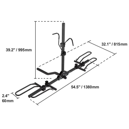 VEVOR 2-Bike Hitch Mount Rack 80LBS Max Capacity for Car
