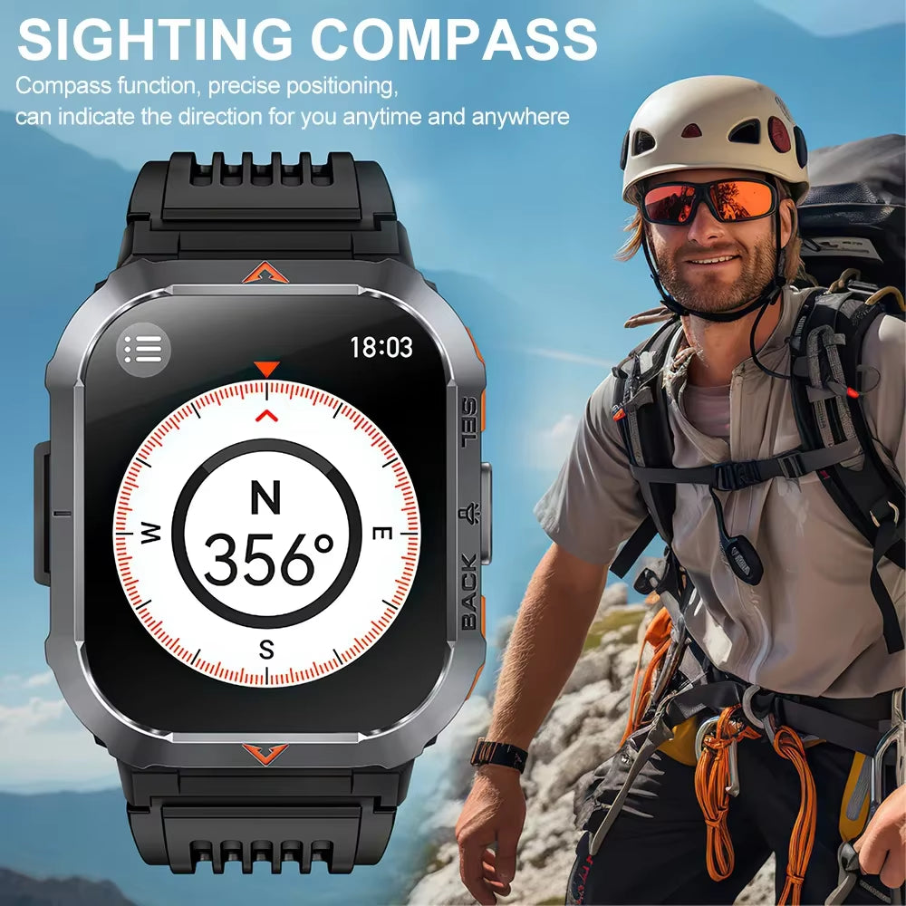 Outdoor Bluetooth Smartwatch with Fitness Tracker & Call Feature