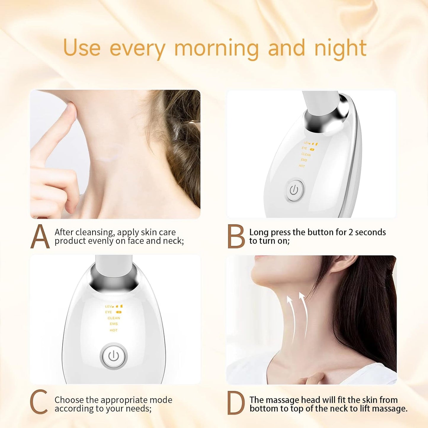 3-in-1 Firming Face & Neck Device – Double Chin Reducer, Massager