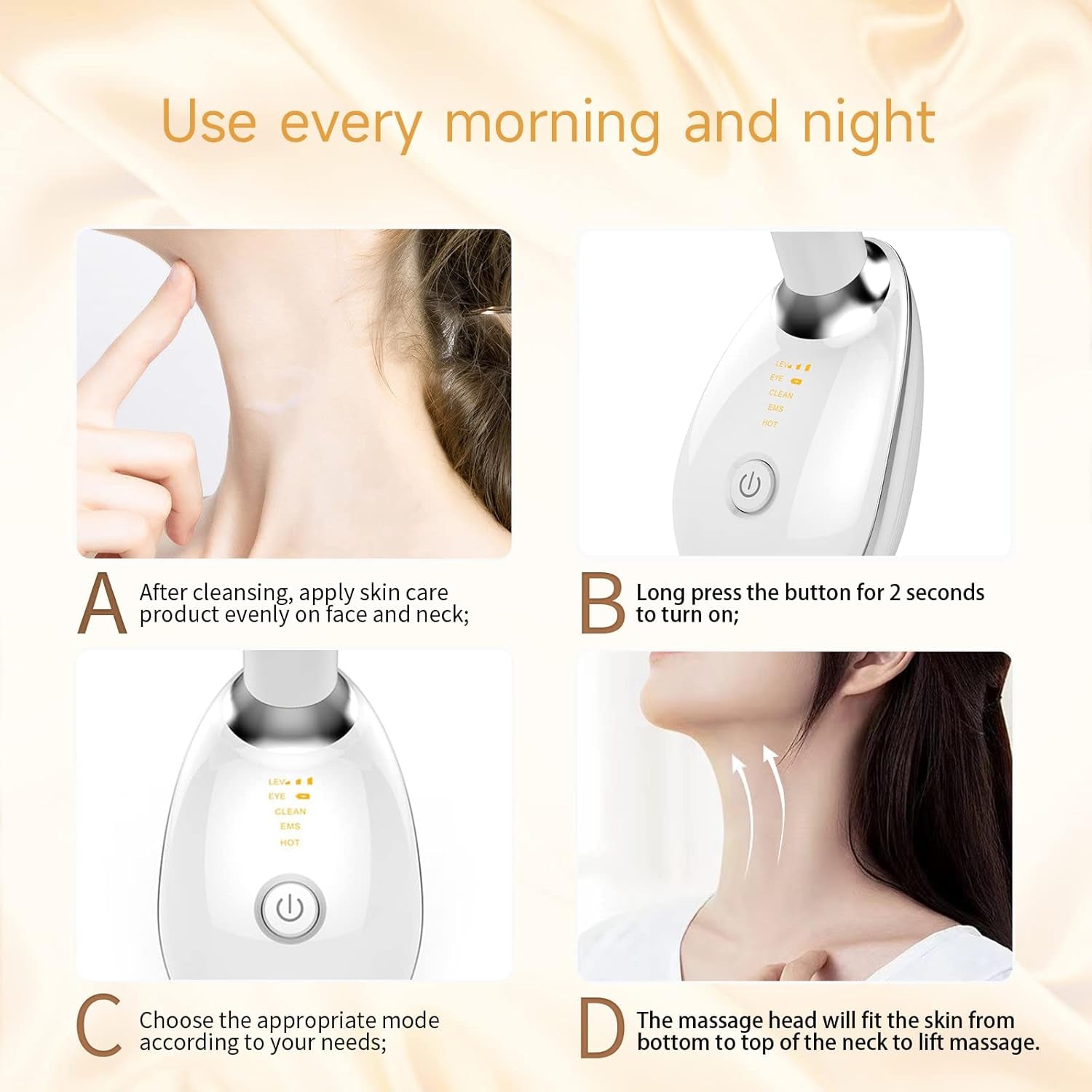 3-in-1 Firming Face & Neck Device – Double Chin Reducer, Massager