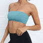 Strapless Sports Bra Women Padded Tube Tops Breathable Wrapped Chest Underwear Yoga Bra