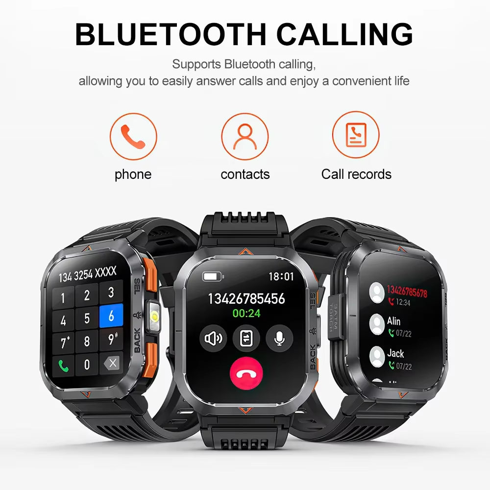 Outdoor Bluetooth Smartwatch with Fitness Tracker & Call Feature