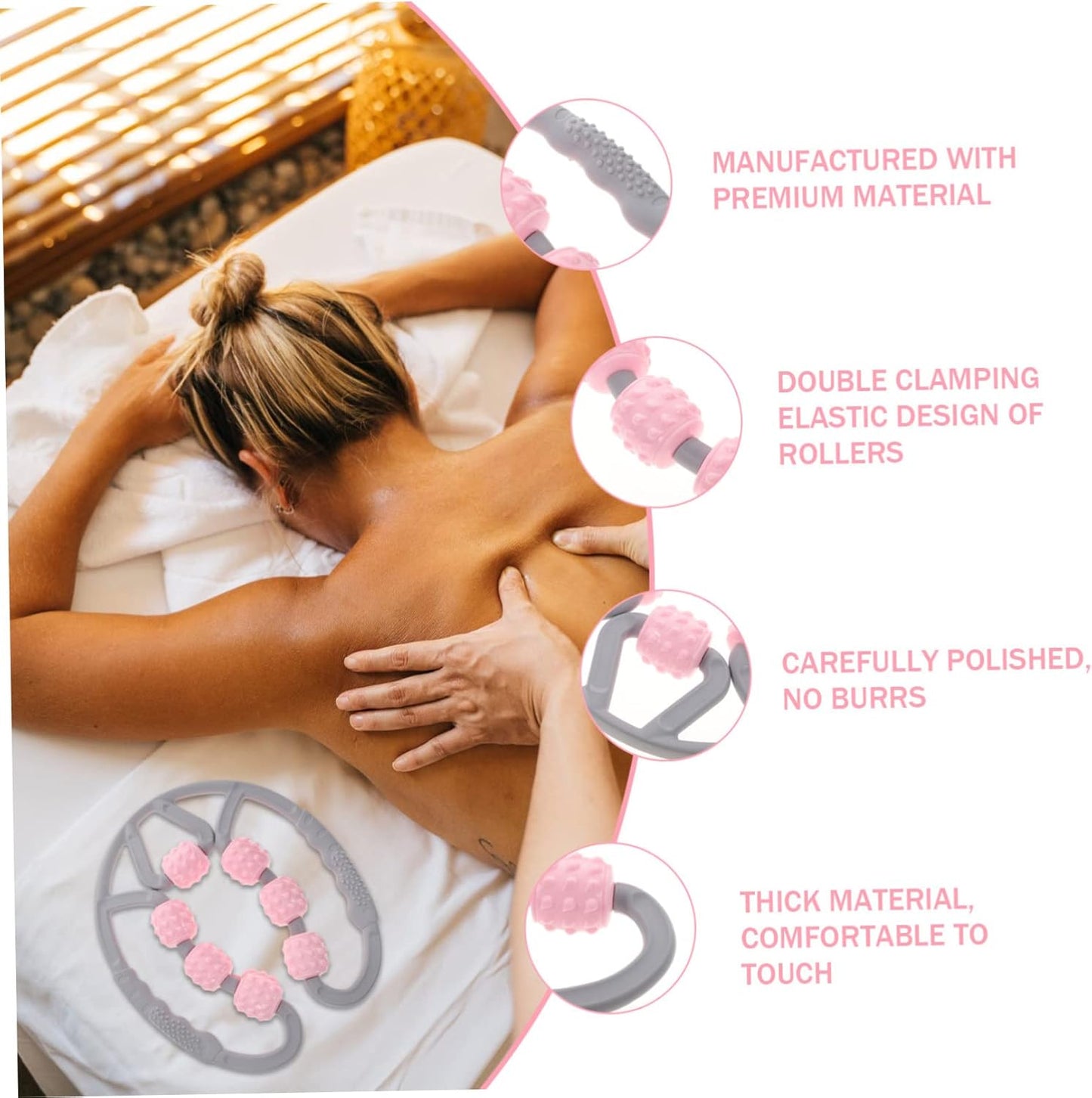 Seven-Wheel Deep Tissue Massage Roller – Handheld Muscle Relaxation Tool