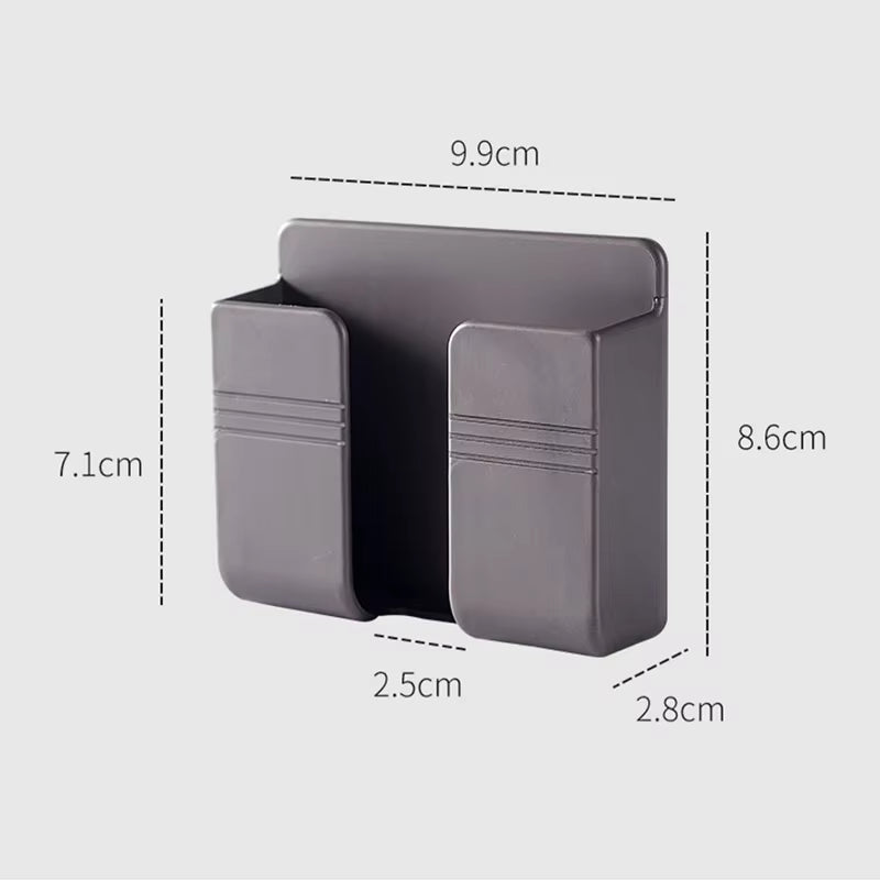 Wall Mounted Remote & Phone Holder with Charging Hook