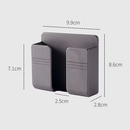 Wall Mounted Remote & Phone Holder with Charging Hook