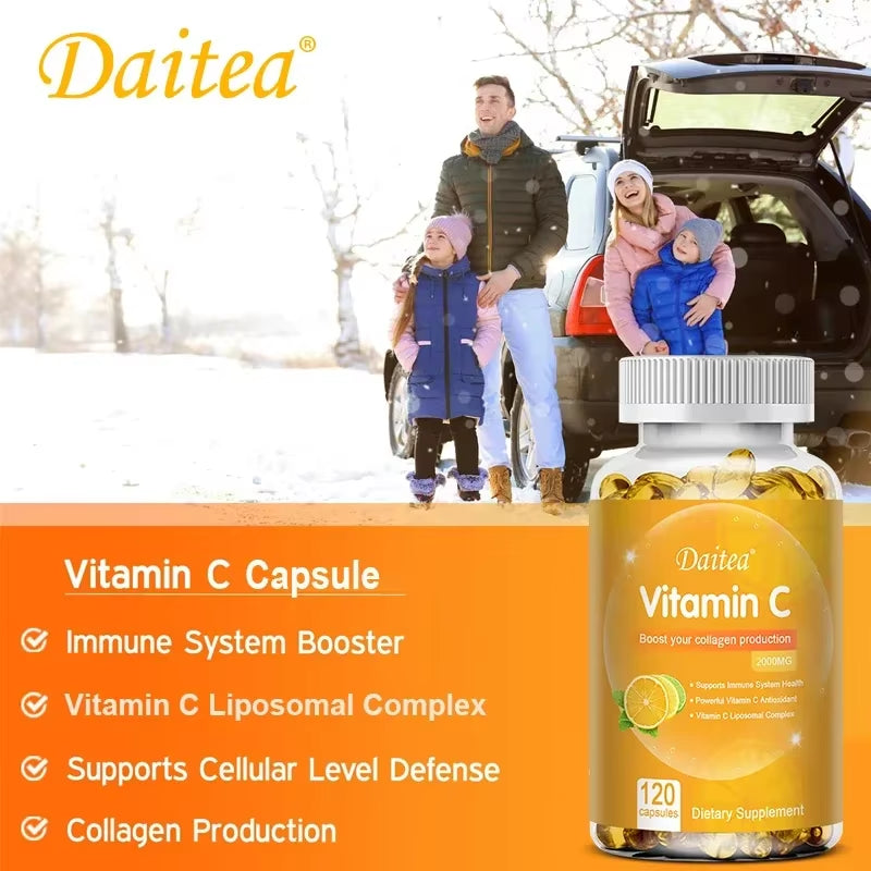 Vitamin C 2000mg, High Absorption, Immune & Collagen Booster