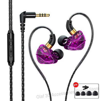 3.5mm Jack Type-C Wired Headphones HIFI Bass Earbuds
