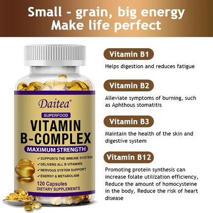 Vitamin B-Complex Supplement for Energy, Immunity & Metabolism