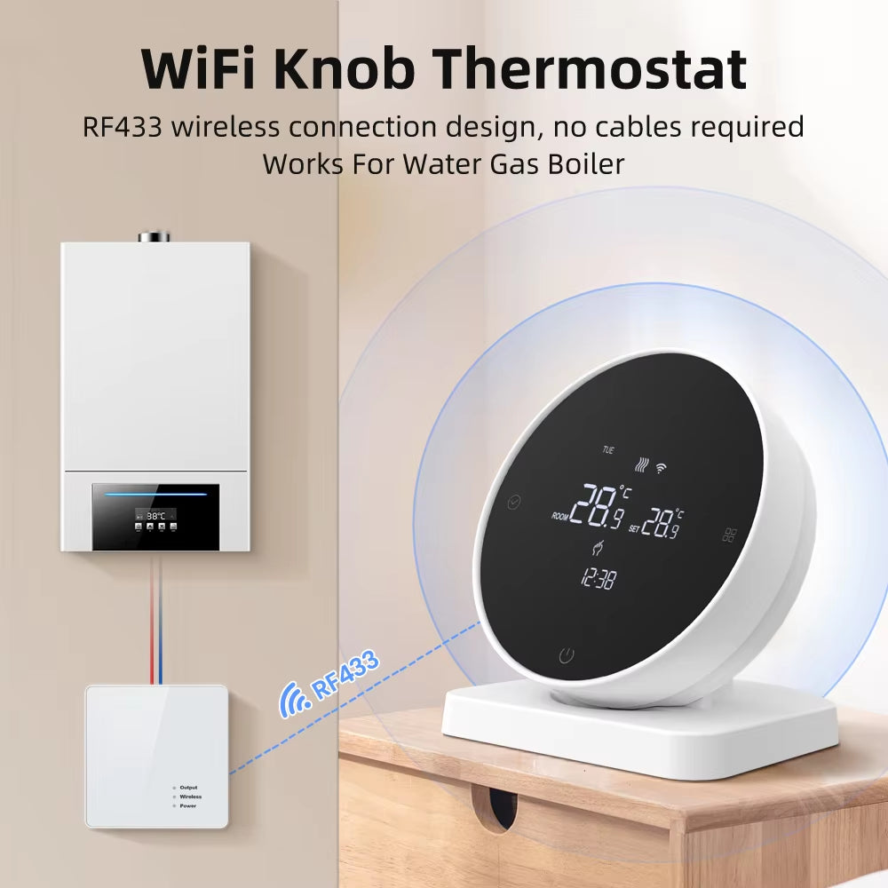Tuya WiFi Smart Thermostat with RF Receiver for Boilers