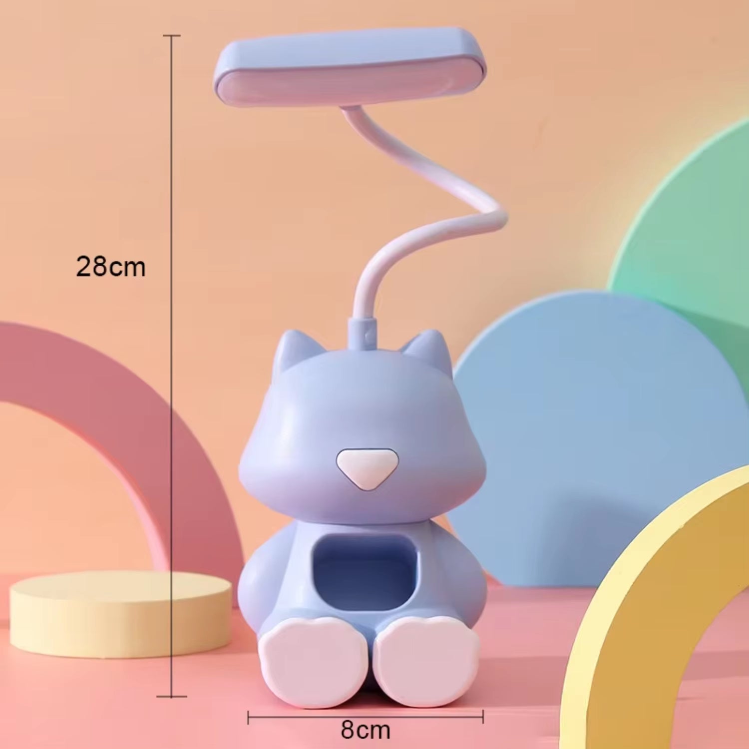 Creative Cat Desk Lamp with Phone Holder & Adjustable Colors