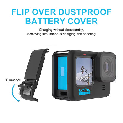 "Silicone Case & Tempered Glass for GoPro Hero 11/10/9"