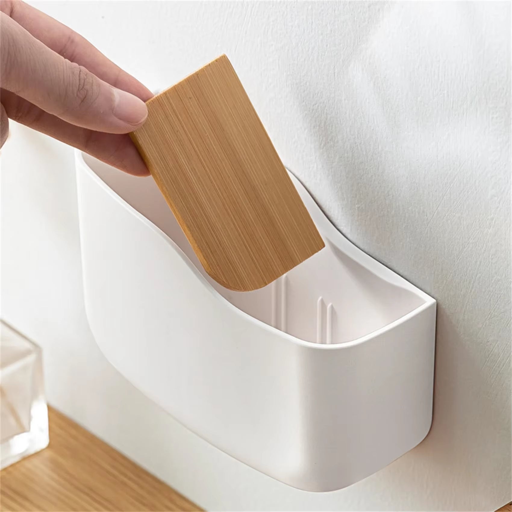Punch-Free Wall-Mounted Phone & Remote Storage Holder