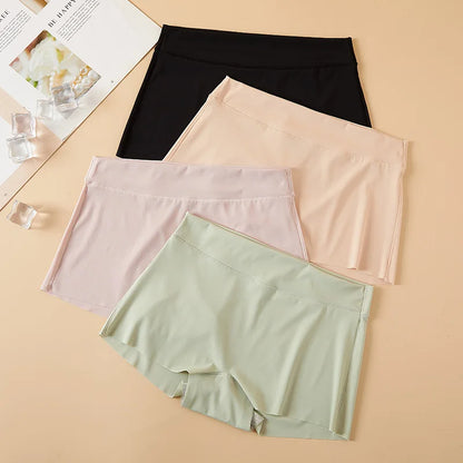 Women’s Seamless Safety Shorts – Ice Silk, Anti-Friction Boyshorts