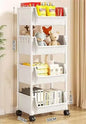 "Trolley Bookshelf & Narrow Storage Rack for Kitchen & Bathroom"