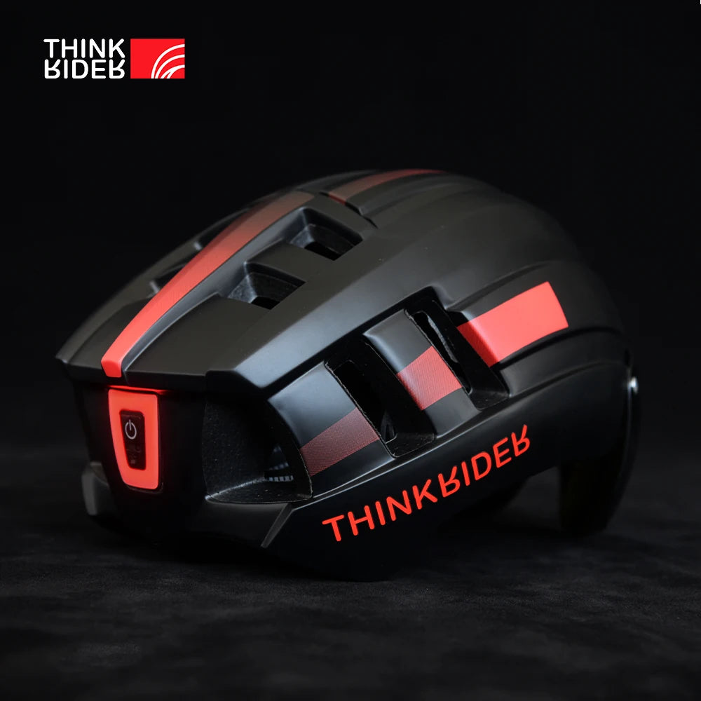 LED Bike Helmet with Magnetic Goggles & Taillight – Safety Helmet for Road & MTB Cycling