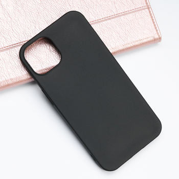 Black Matte Soft Silicone Phone Case for iPhone (All Models)