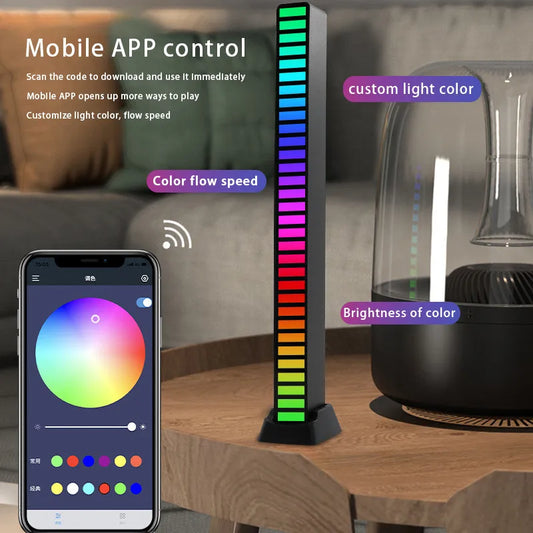 RGB Sound Control LED Lamp with APP for Desktop Ambient Light