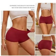 Women's Cotton Seamless Sports Boxers - Cozy Solid Briefs, XS-XL