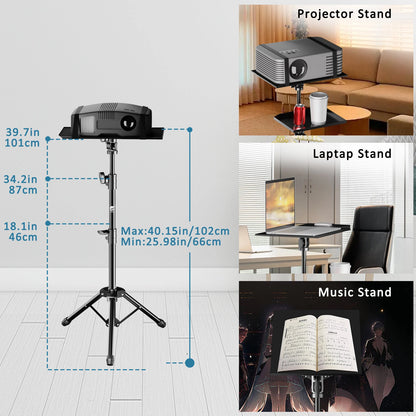 Adjustable Projector Tripod Stand for Laptop, Mic & Desk