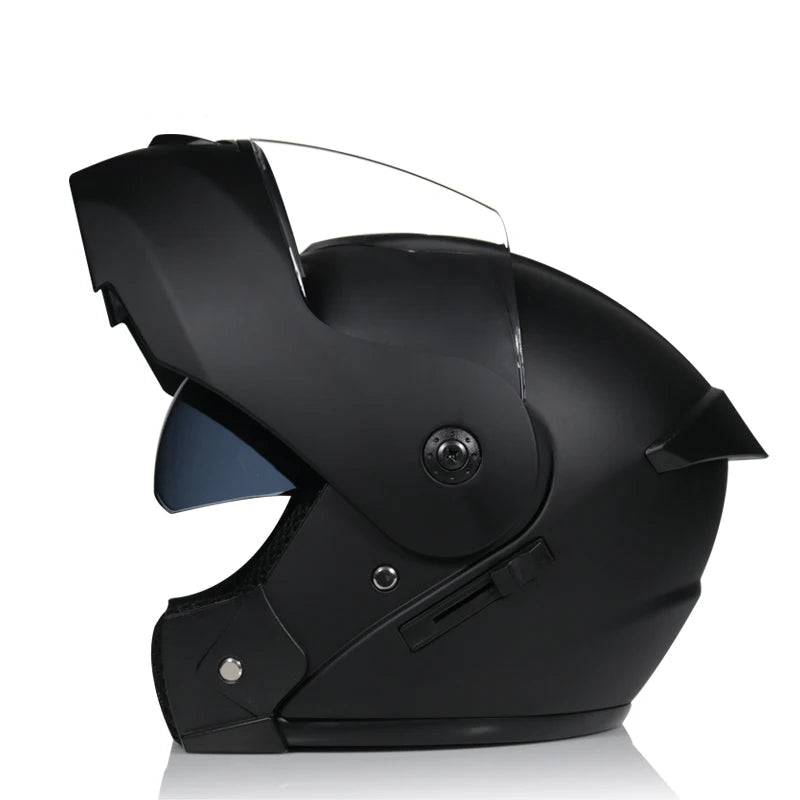 Dual Lens Full Face Motorcycle Helmet – Flip-Up Design for Racing & Downhill