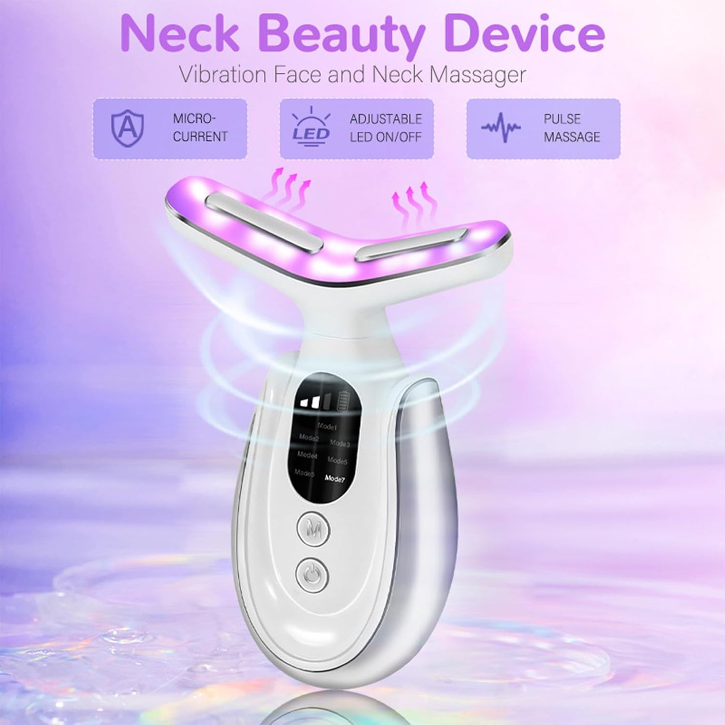 7-Color Face & Neck Massager – Skin Rejuvenation & Wrinkle Remover
