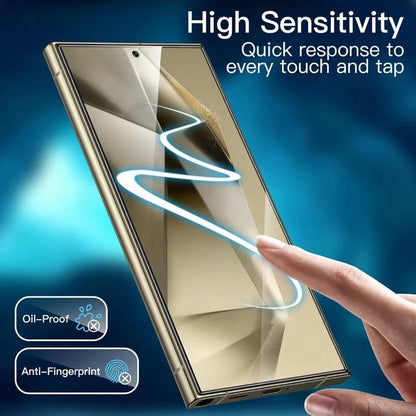 4PCS Full Cover Tempered Glass for  Galaxy S24 S25 Ultra Fingerprint Unlock Screen Protector S24Plus S24+ S24 Ultra Glass