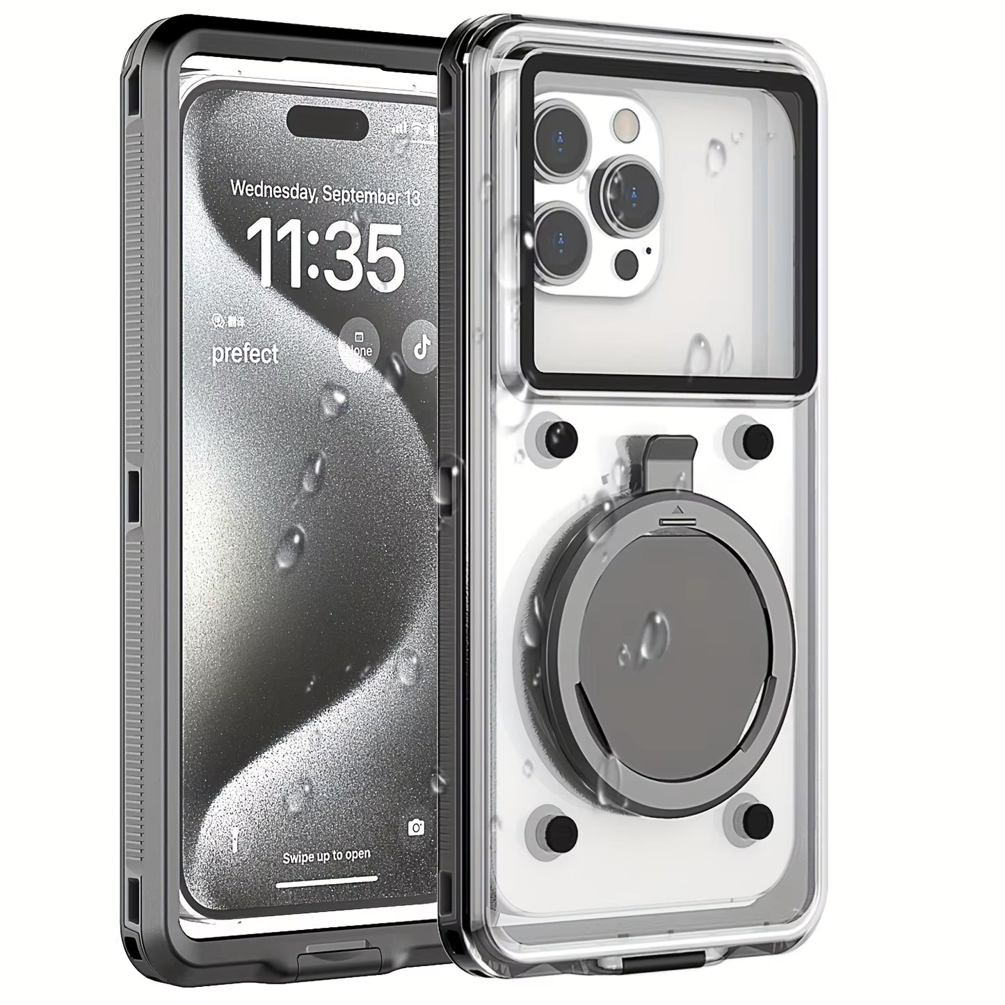 "Shockproof Waterproof Phone Case 6.9'' with Stand & Protection"