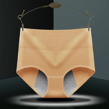 High-Waist Cotton Menstrual Underwear – Full Coverage Leakproof Period Panties for Women