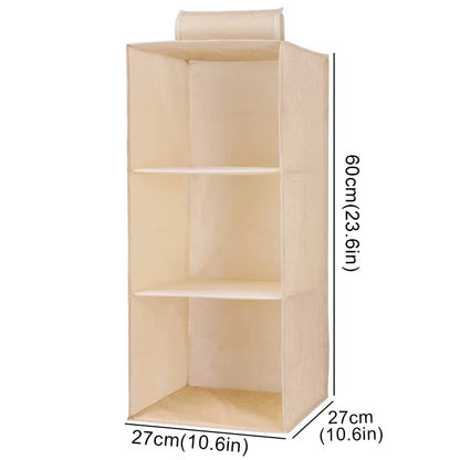 "Collapsible Wardrobe Hanging Storage Bag with Shelves"