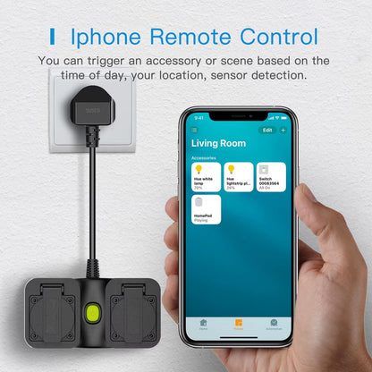 HomeKit Smart Outdoor WiFi Plug, Alexa & Google Compatible