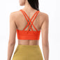 New Cross Back Nylon Yoga Top Women Sports Bra Quick Dry Workout Fitness Bra For Women Gym Running Breathable Underwear 25 Color