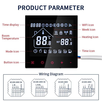 WiFi Smart Thermostat for Heating, Tuya & Alexa Compatible