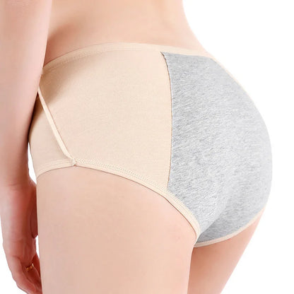 Women's Cotton Menstrual Underwear – Breathable Mid-Rise Period Panties for Comfort & Protection