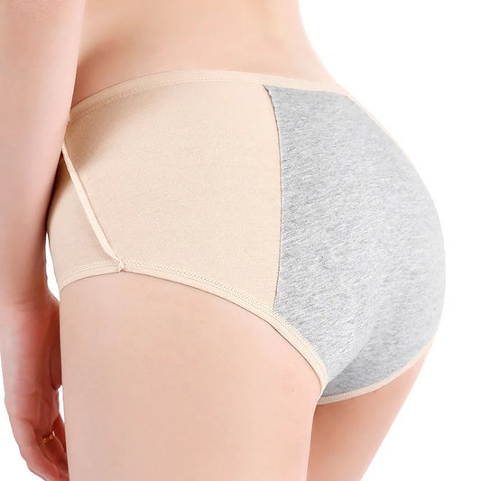 Women's Cotton Menstrual Underwear – Breathable Mid-Rise Period Panties for Comfort & Protection