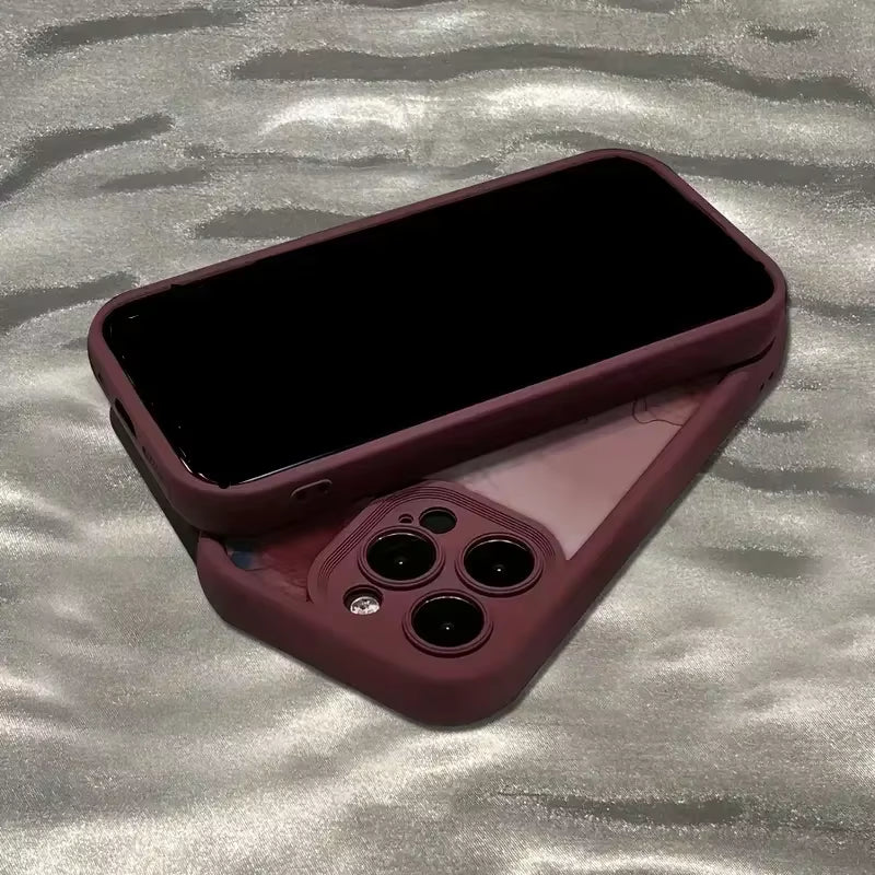 "INS Retro Halo Rose Silicone iPhone Case Shockproof Bumper"