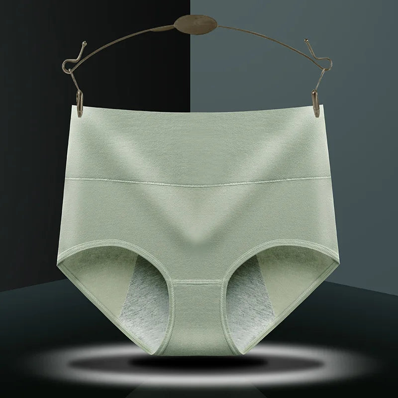 High-Waist Cotton Menstrual Underwear – Full Coverage Leakproof Period Panties for Women