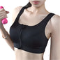 Women's High-Support Sports Bra – Front Zipper Push-Up Gym & Yoga Bra with Adjustable Straps