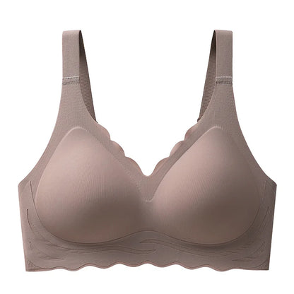 Traceless Plus Size Women Underwear No Steel Rings Gather Fixed Cup Prevent Sagging Soft Support Comfortable Thin Sports Bra