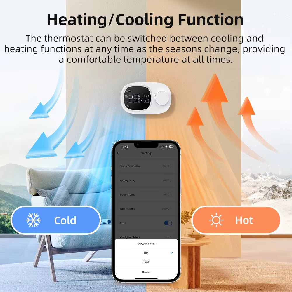 Tuya WiFi Smart Thermostat for Heating/Cooling, Alexa