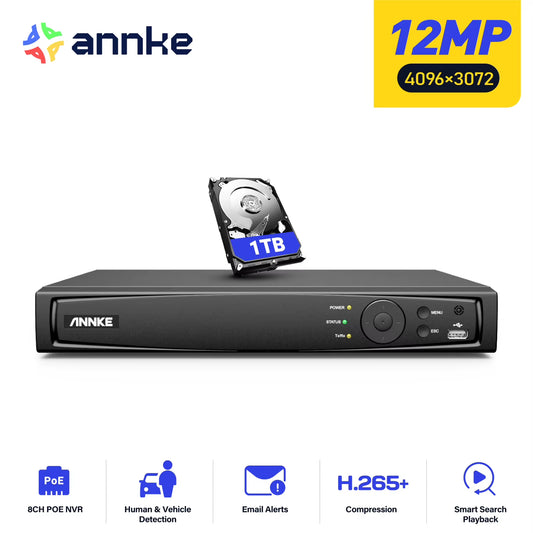 12MP 16CH POE NVR Security System with Smart Playback