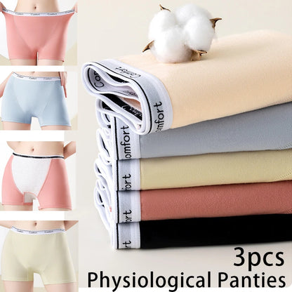 3-Pack Women's Leakproof Menstrual Underwear – High-Waist Cotton Period Panties