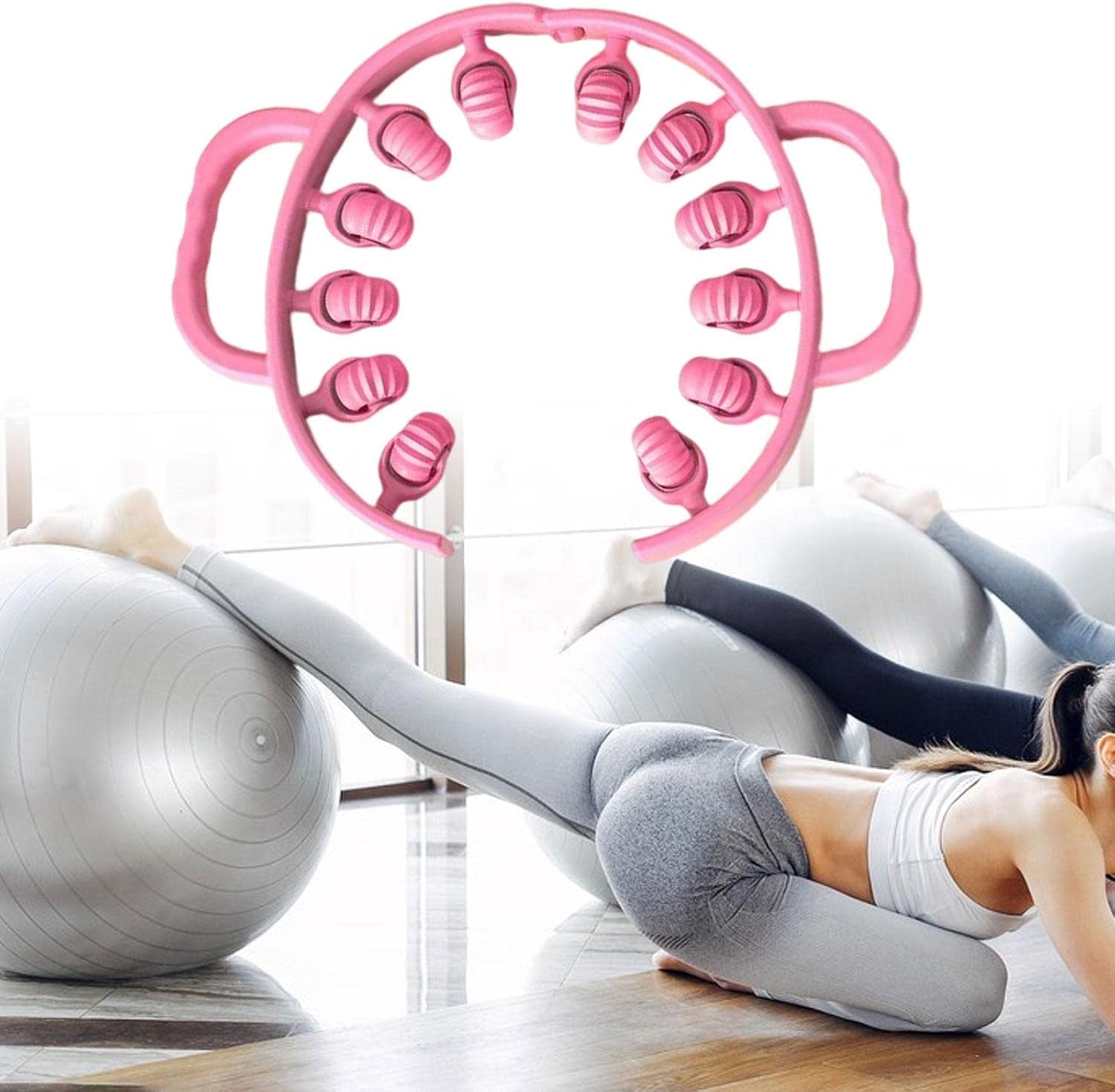 12-Wheel Handheld Leg Massager – Muscle Roller Tool